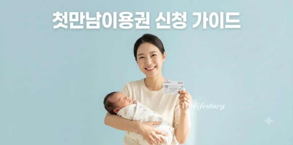 첫만남이용권 신청 방법 200만원 지급일 및 사용처 총정리 1 첫만남이용권 신청 방법 확인 후 아기를 안고 카드를 든 엄마의 환한 모습