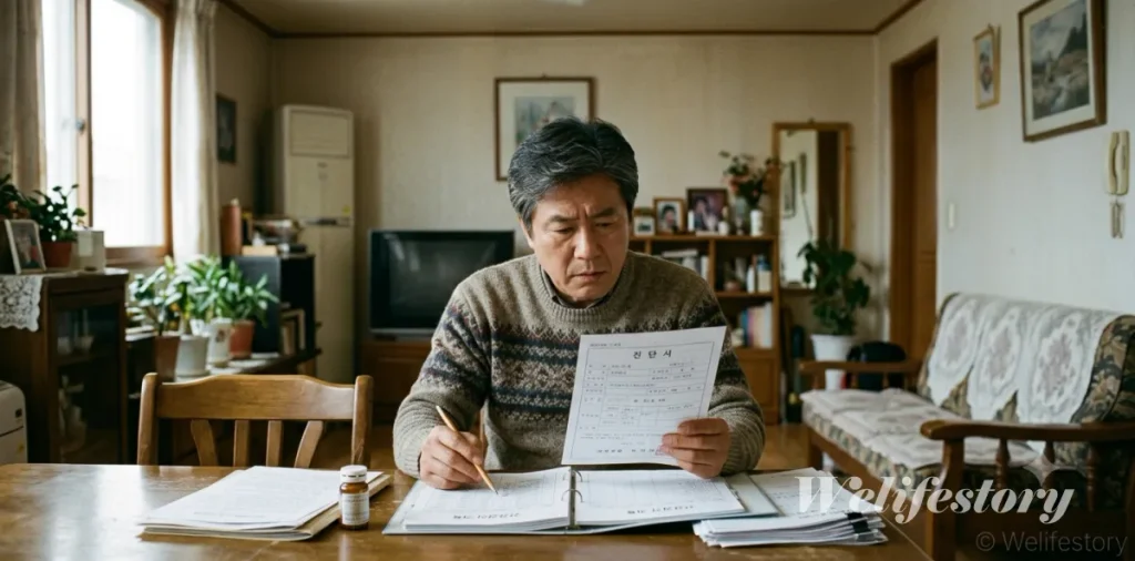 탈수급 조건 달성을 위해 만기 시 수령할 목표 금액을 직접 계산하는 모습